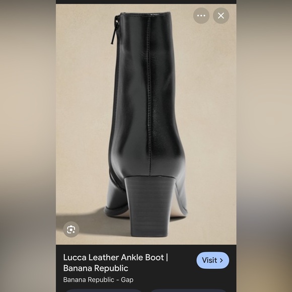 Banana Republic Black Italian Leather Ankle Boots- Lucca Boots - Picture 2 of 15